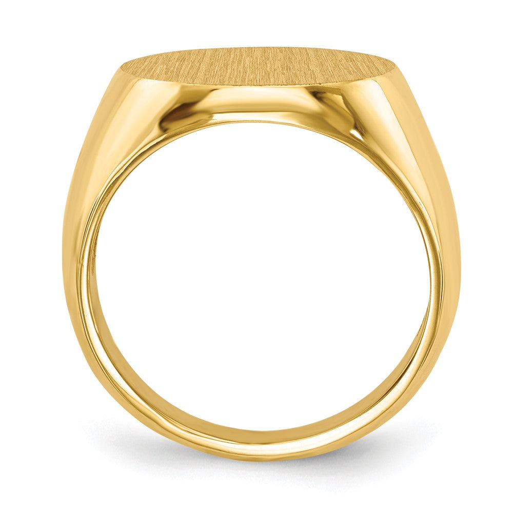 Gold Polished Circle Open Back Signet Ring — 14k Yellow Gold