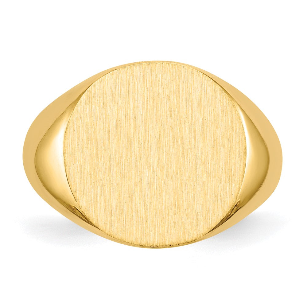 Gold Polished Circle Open Back Signet Ring — 14k Yellow Gold