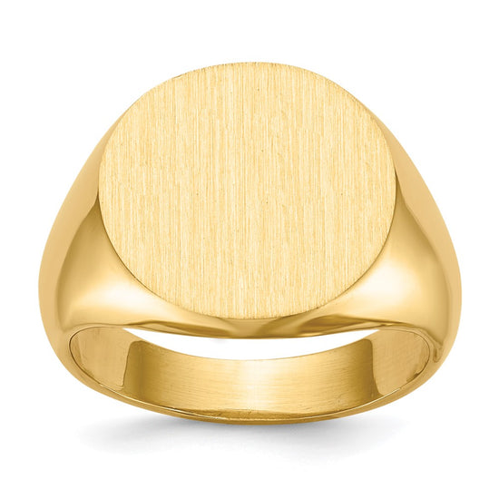 Gold Polished Circle Open Back Signet Ring — 14k Yellow Gold
