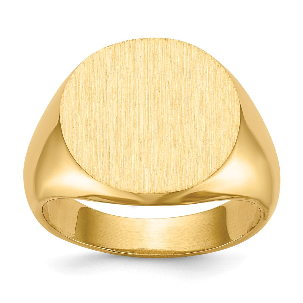 Gold Polished Circle Open Back Signet Ring — 14k Yellow Gold
