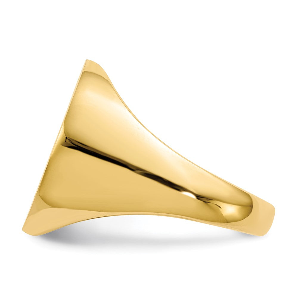 Gold Polished Circle Open Back Signet Ring — 14k Yellow Gold