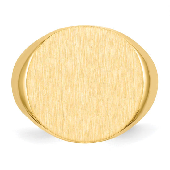 Gold Polished Circle Open Back Signet Ring — 14k Yellow Gold