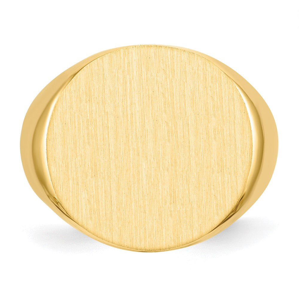 Gold Polished Circle Open Back Signet Ring — 14k Yellow Gold