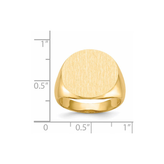 Gold Polished Circle Open Back Signet Ring — 14k Yellow Gold