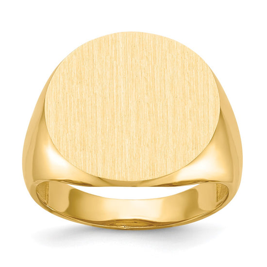 Gold Polished Circle Open Back Signet Ring — 10k Yellow Gold