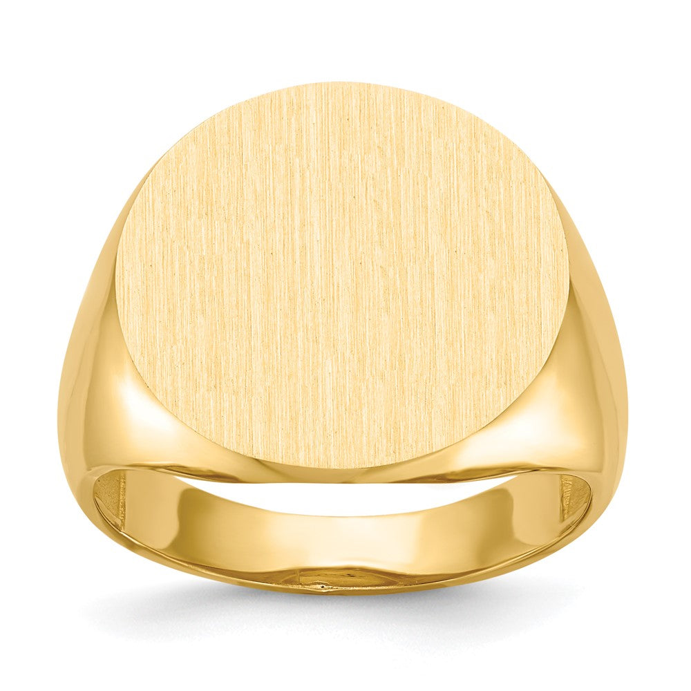 Gold Polished Circle Open Back Signet Ring — 10k Yellow Gold