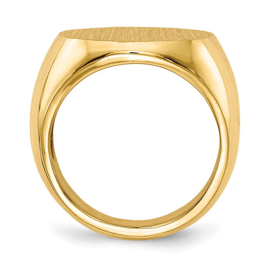 Gold Polished Circle Open Back Signet Ring — 14k Yellow Gold