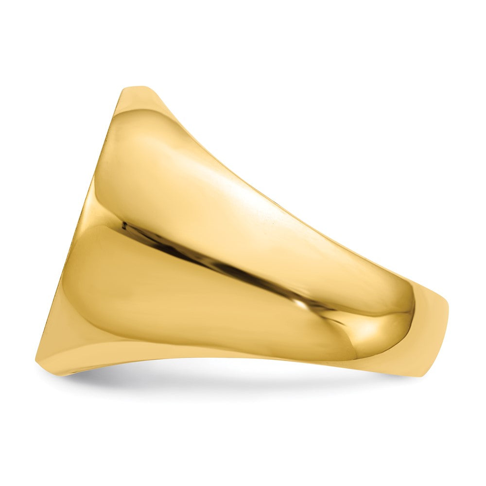 Gold Polished Circle Open Back Signet Ring — 14k Yellow Gold