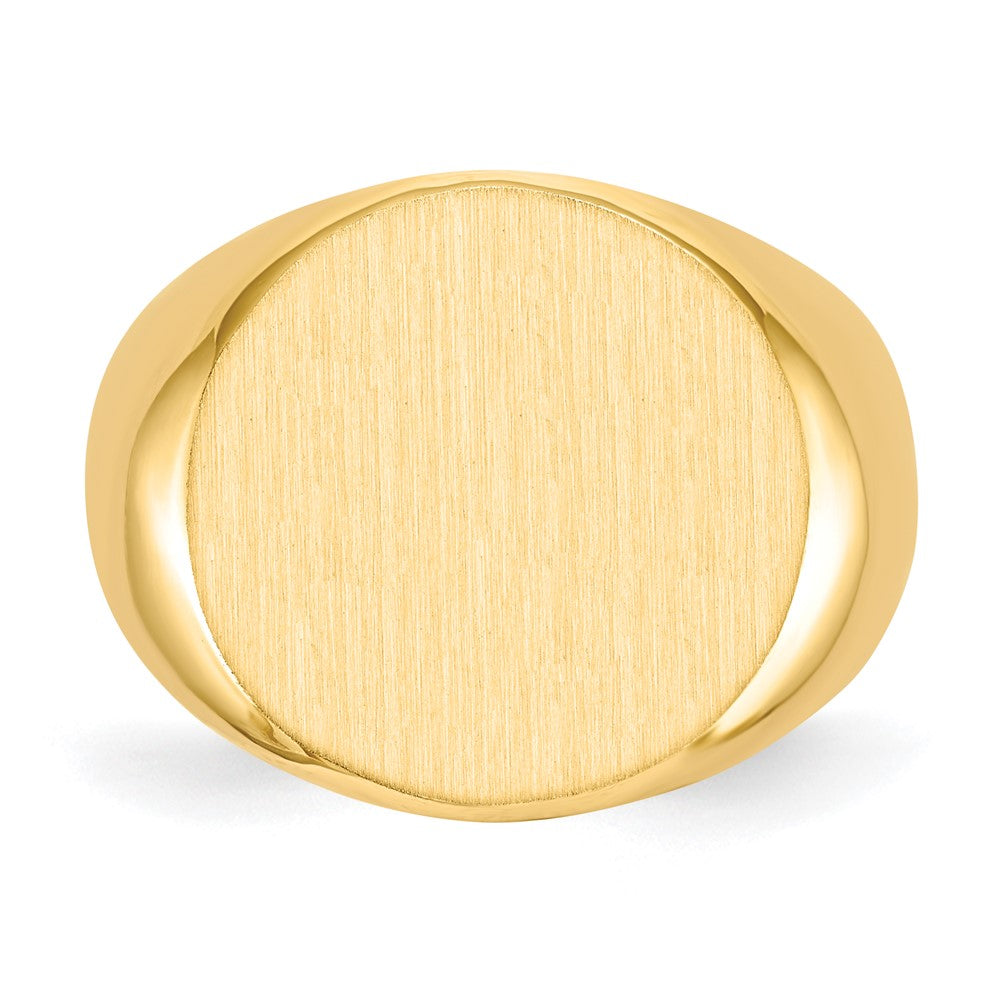 Gold Polished Circle Open Back Signet Ring — 14k Yellow Gold