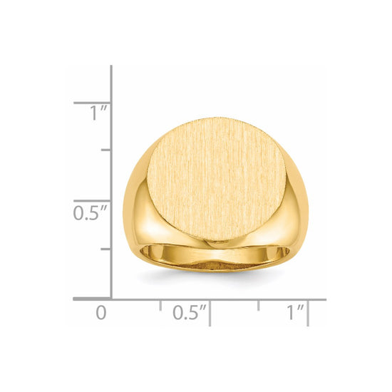 Gold Polished Circle Open Back Signet Ring — 14k Yellow Gold