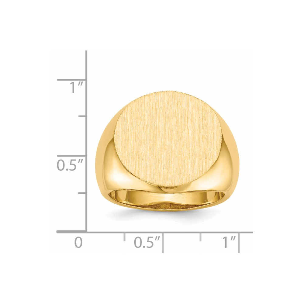 Gold Polished Circle Open Back Signet Ring — 14k Yellow Gold
