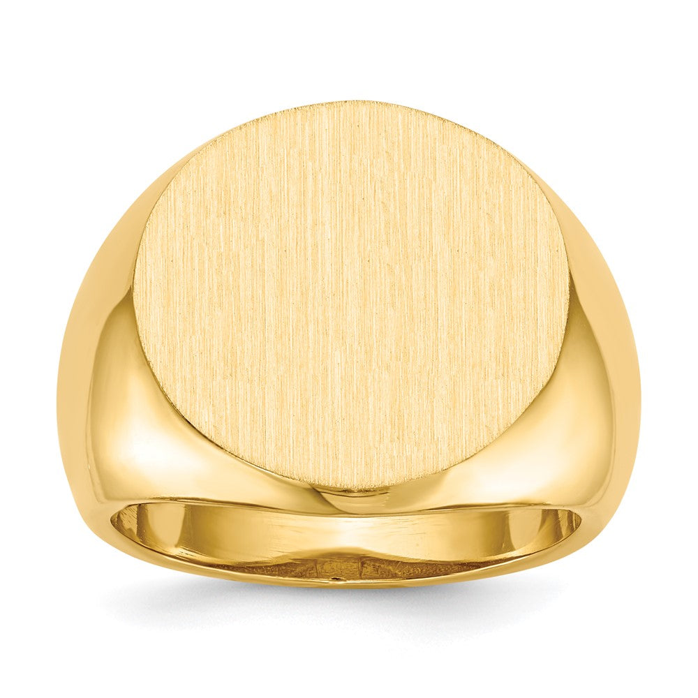 Gold Polished Circle Open Back Signet Ring — 14k Yellow Gold
