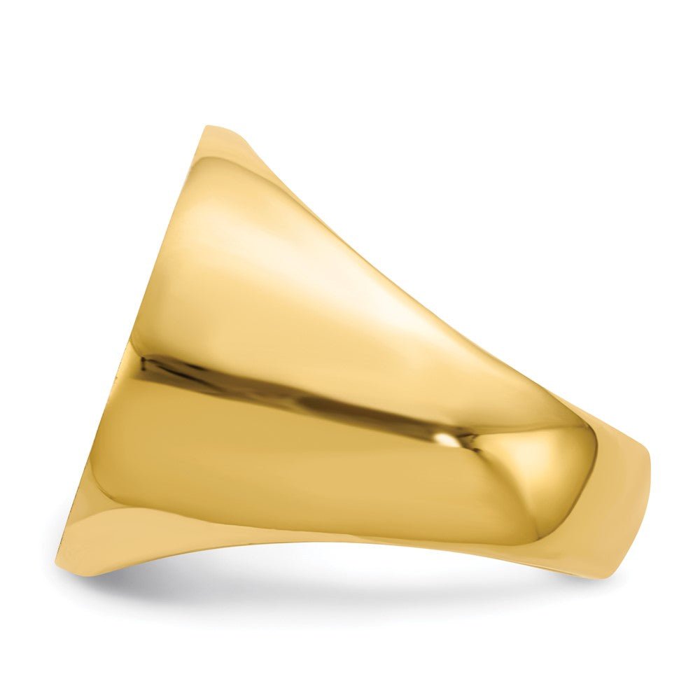 Gold Polished Circle Open Back Signet Ring — 14k Yellow Gold