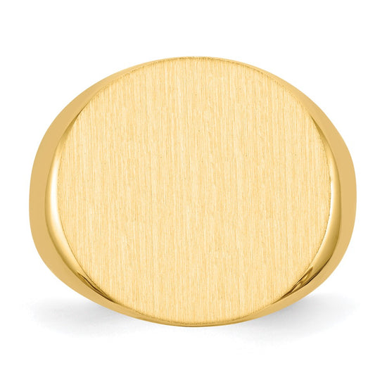 Gold Polished Circle Open Back Signet Ring — 14k Yellow Gold
