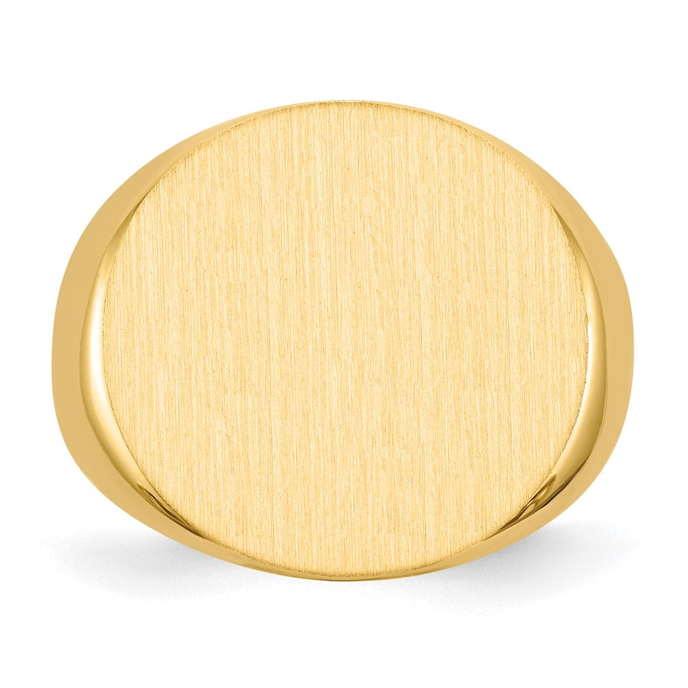 Gold Polished Circle Open Back Signet Ring — 14k Yellow Gold