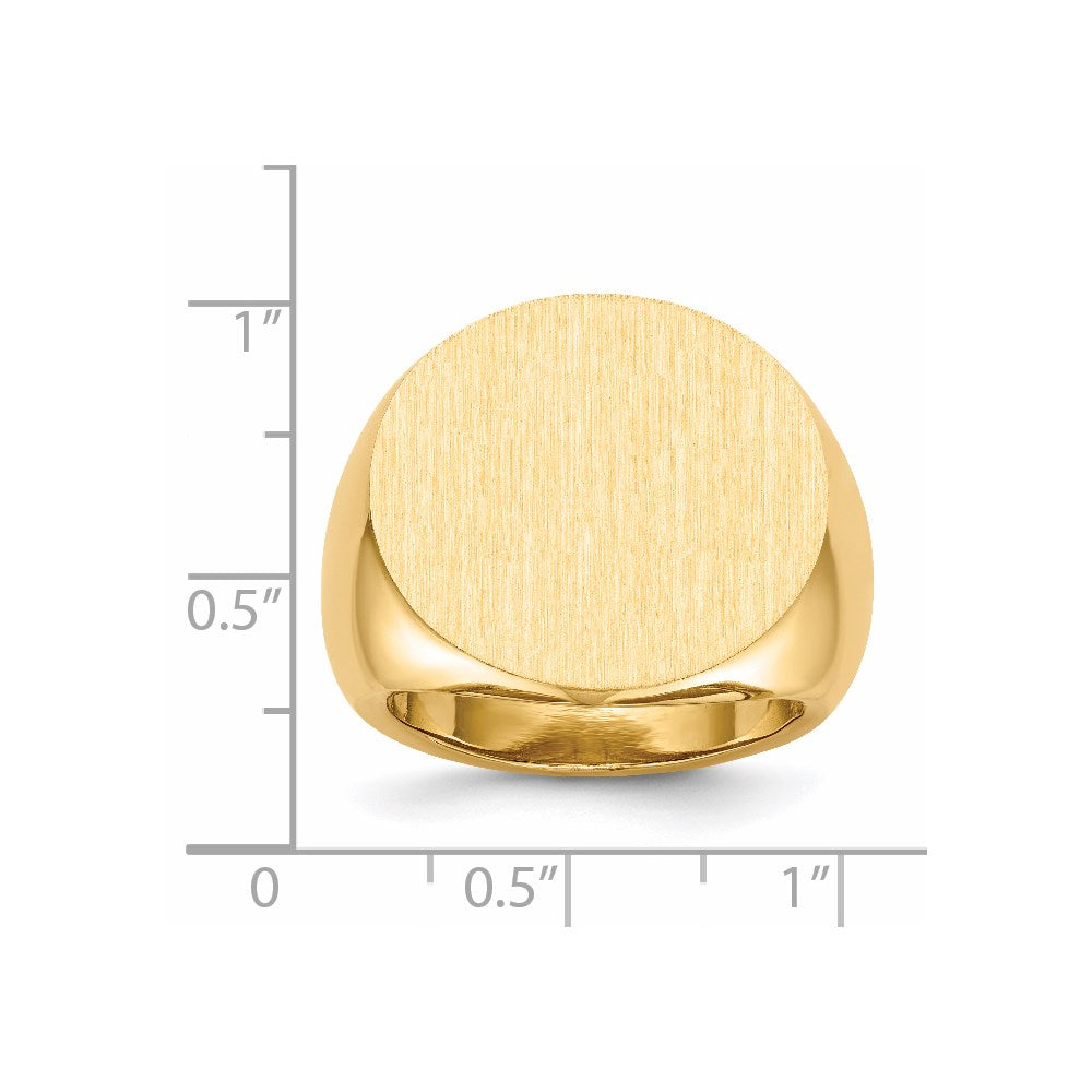 Gold Polished Circle Open Back Signet Ring — 14k Yellow Gold