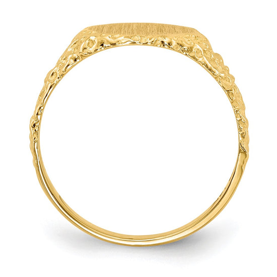 14k 9.5x8.5mm Closed Back Signet Ring