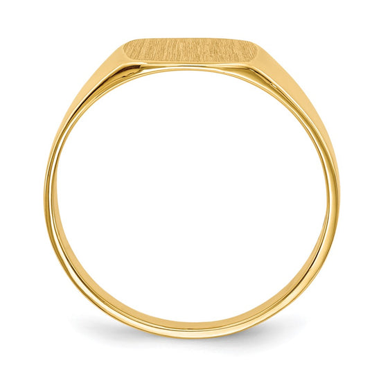 10k 8.5x9.0mm Square Closed Back Signet Ring