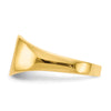 14k 9.0x8.5mm Cushion Closed Back Signet Ring