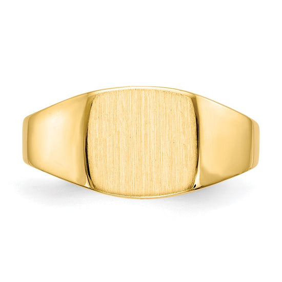 10k 8.5x9.0mm Square Closed Back Signet Ring