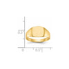 14k 9.0x8.5mm Cushion Closed Back Signet Ring