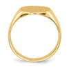 14k 13.5x12.5mm Cushion Closed Back Mens Signet Ring