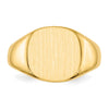 14k 13.5x12.5mm Cushion Closed Back Mens Signet Ring
