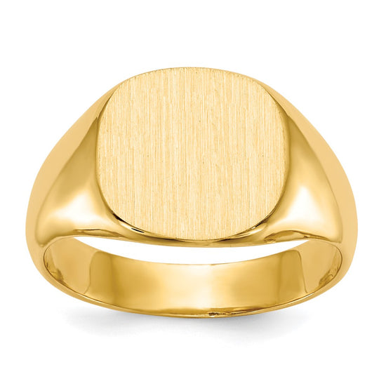 10k 12.5x13.5mm Closed Back Men's Signet Ring