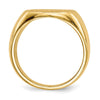 14k 15.0x13.5mm Cushion Closed Back Mens Signet Ring