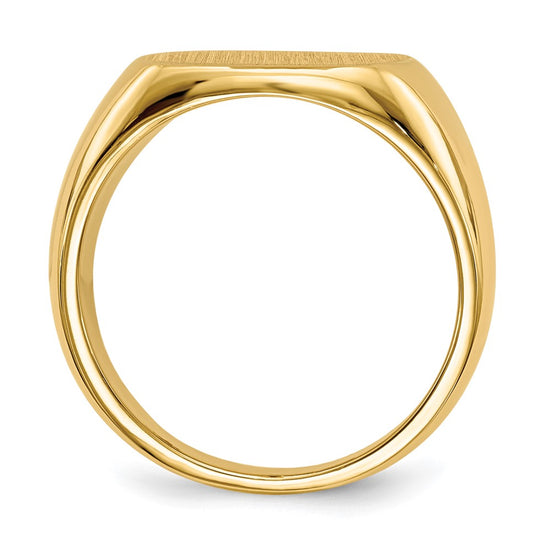10k 13.0x15.0mm Cushion-shaped Closed Back Mens Signet Ring