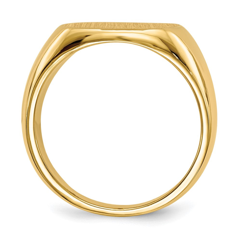 10k 13.0x15.0mm Cushion-shaped Closed Back Mens Signet Ring