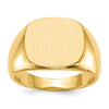 10k 13.0x15.0mm Cushion-shaped Closed Back Mens Signet Ring
