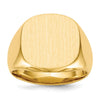 14k 17.0x16.0mm Cushion Closed Back Mens Signet Ring