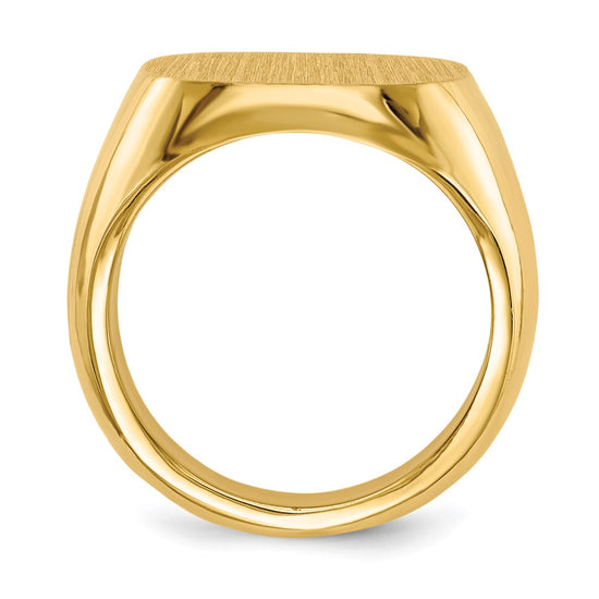 10k 17x17mm Cushion-shaped Closed Back Mens Signet Ring
