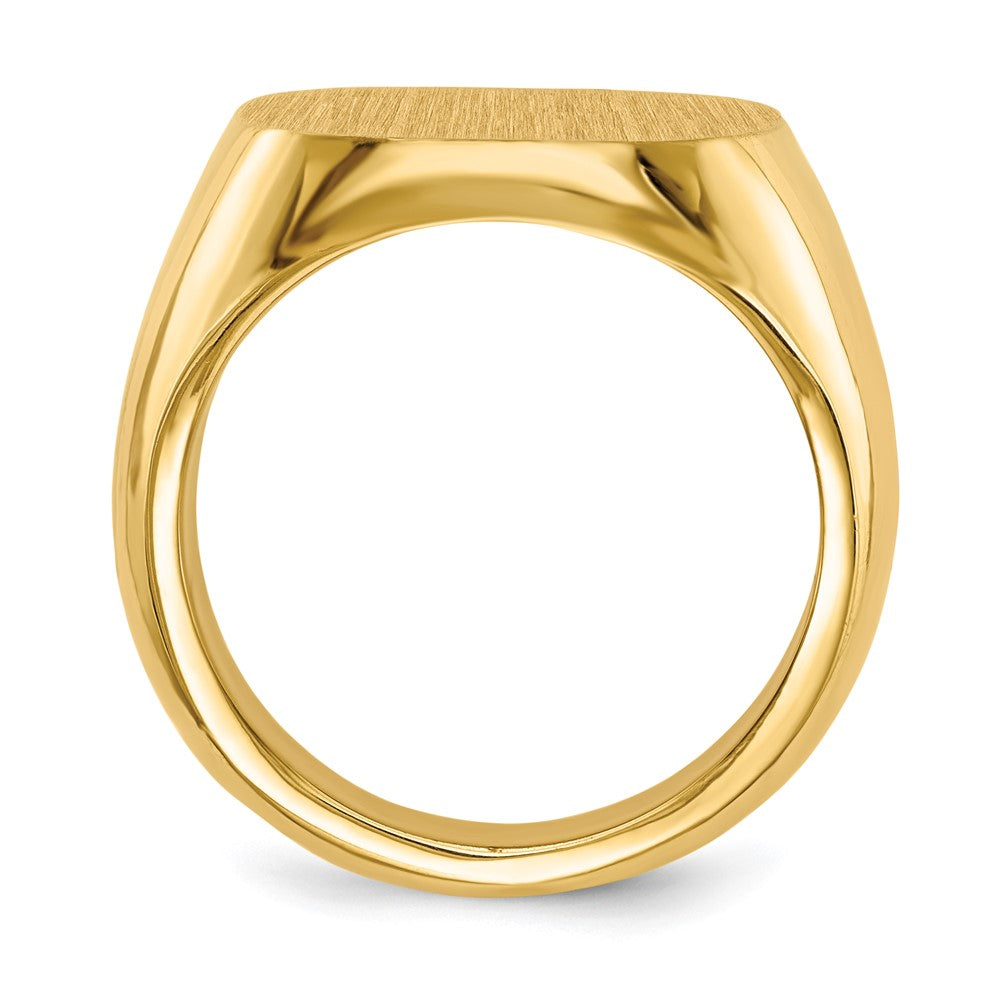 10k 17x17mm Cushion-shaped Closed Back Mens Signet Ring