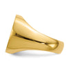 10k 17x17mm Cushion-shaped Closed Back Mens Signet Ring