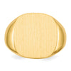 14k 17.0x17.0mm Cushion Closed Back Mens Signet Ring