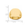 14k 17.0x17.0mm Cushion Closed Back Mens Signet Ring