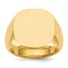 10k 17x17mm Cushion-shaped Closed Back Mens Signet Ring