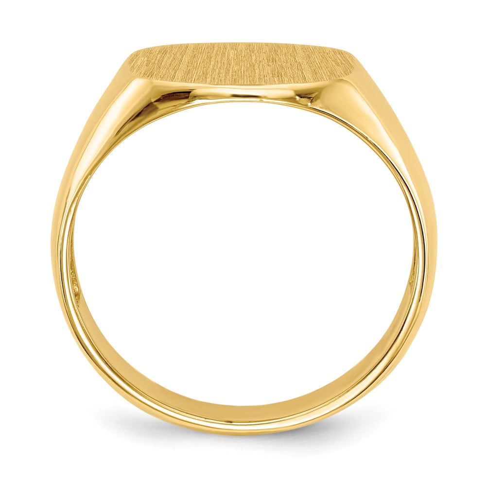 Gold Polished Rounded Square Closed Back Signet Ring