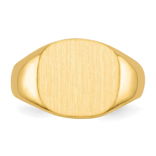 Gold Polished Rounded Square Closed Back Signet Ring