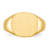 Gold Polished Rounded Square Closed Back Signet Ring