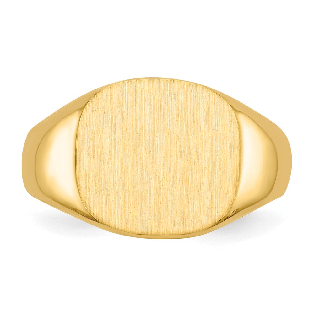 Gold Polished Rounded Square Closed Back Signet Ring