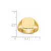 Gold Polished Rounded Square Closed Back Signet Ring