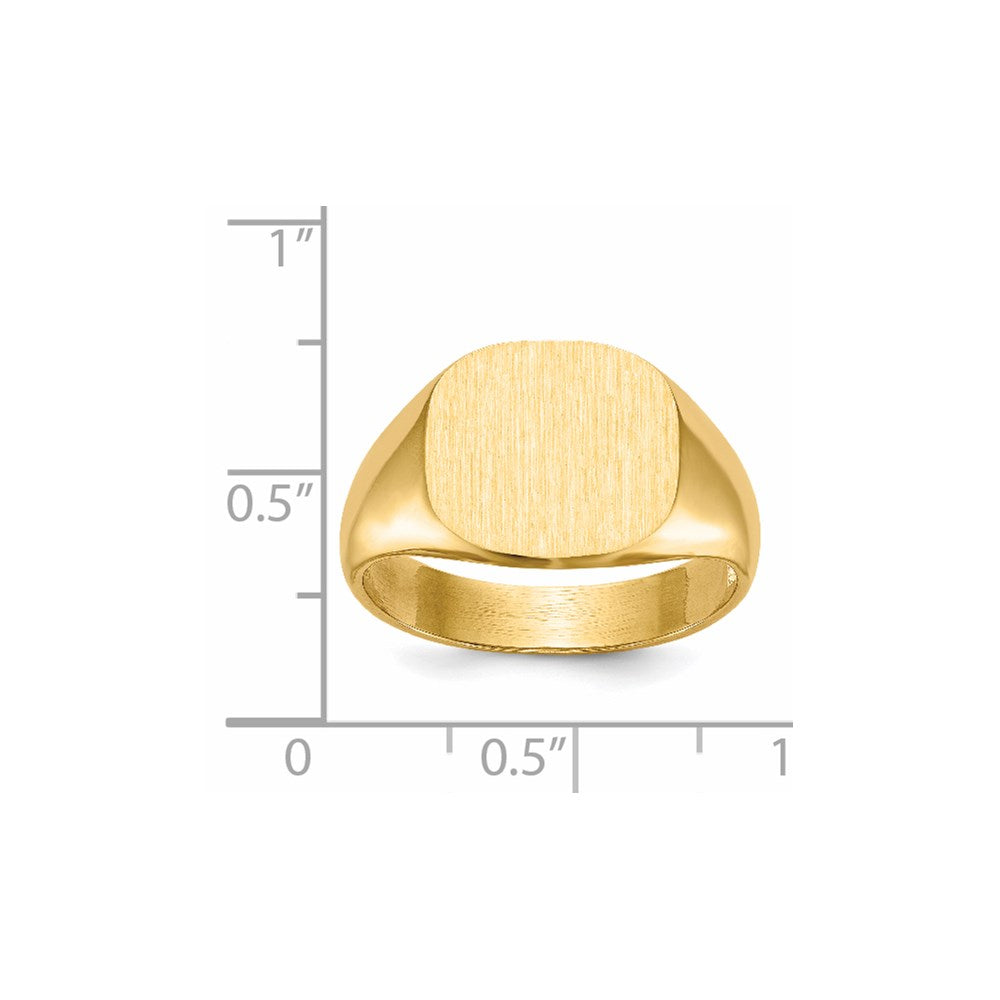 Gold Polished Rounded Square Closed Back Signet Ring