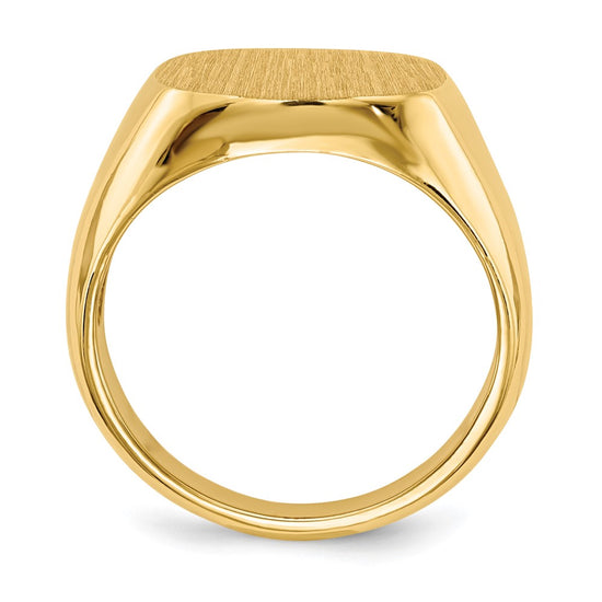 Gold Polished Rounded Square Closed Back Signet Ring