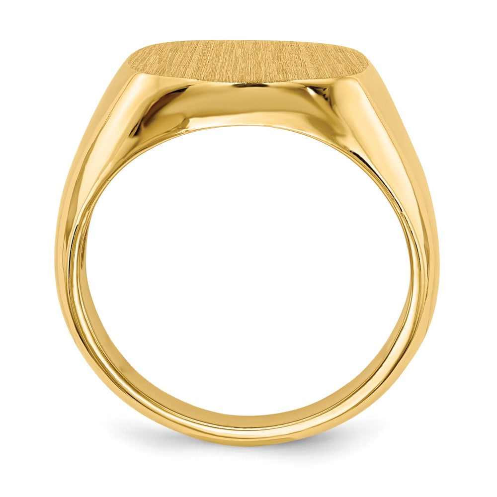 Gold Polished Rounded Square Closed Back Signet Ring