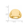 Gold Polished Rounded Square Closed Back Signet Ring