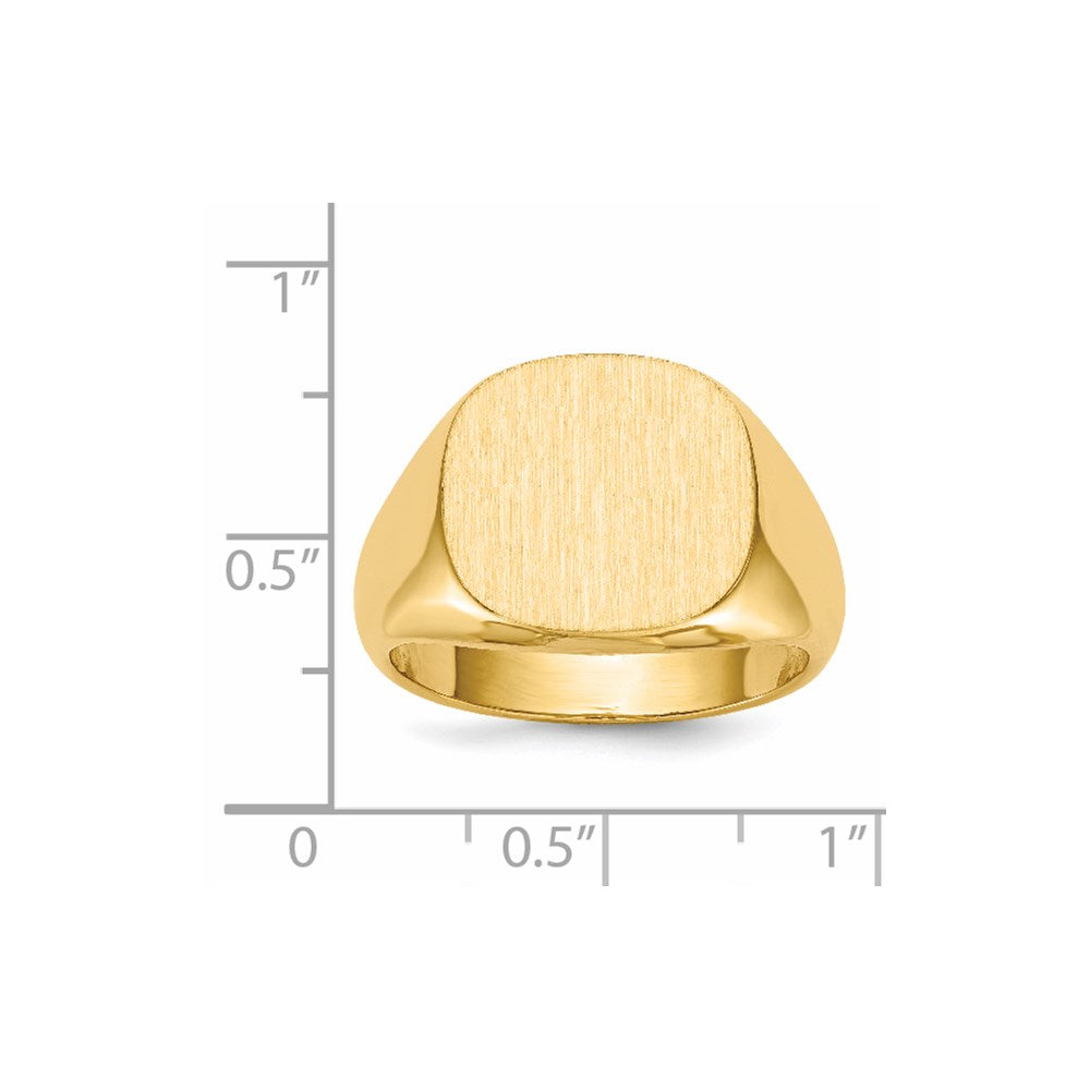 Gold Polished Rounded Square Closed Back Signet Ring