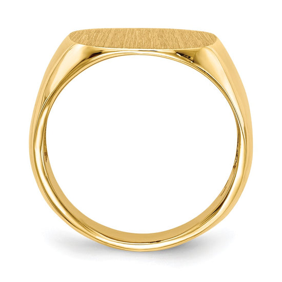 Gold Polished Rounded Square Closed Back Signet Ring